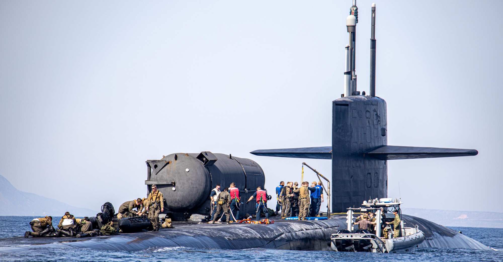 ssgn-729 uss georgia ohio class guided missile submarine naval support activity souda bay crete greece 85