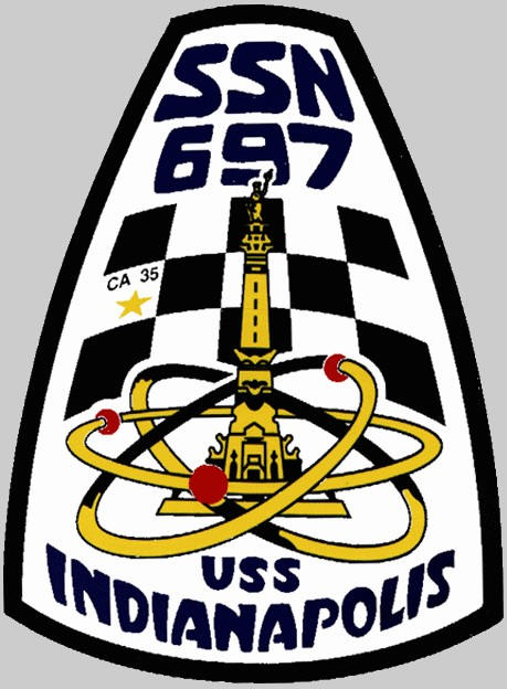 ssn-697 uss indianapolis insignia crest patch badge los angeles class attack submarine us navy