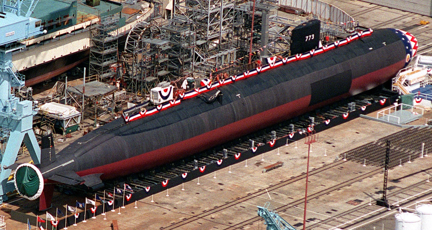 ssn-773 uss cheyenne los angeles class attack submarine christening newport news virginia 1995 02