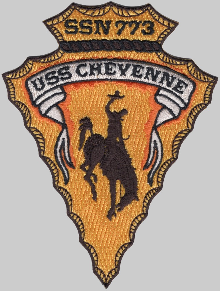 ssn-773 uss cheyenne insignia crest patch badge los angeles class attack submarine 02pa