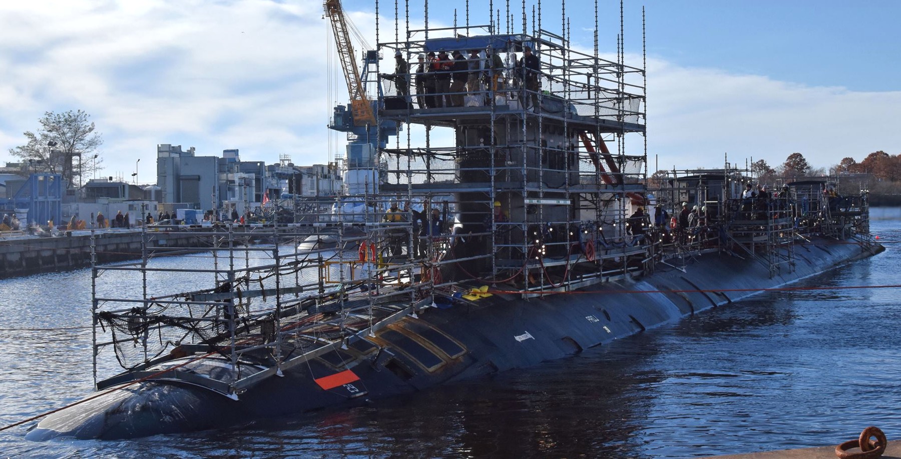 ssn-774 uss virginia class attack submarine portsmouth naval shipyard kittery maine dry dock 60