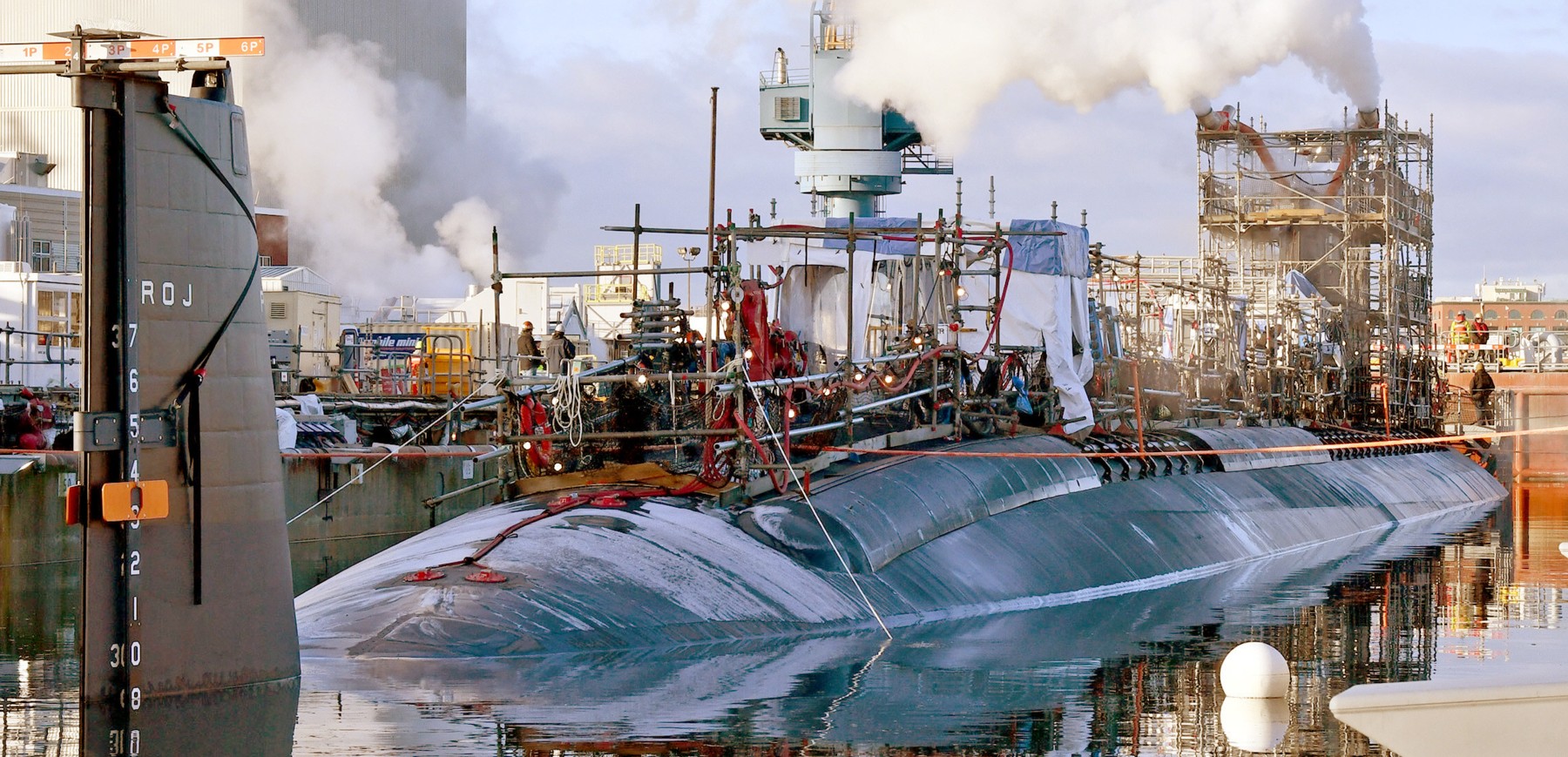 ssn-775 uss texas virginia class attack submarine portsmouth naval shipyard maine 2024 undocking 82