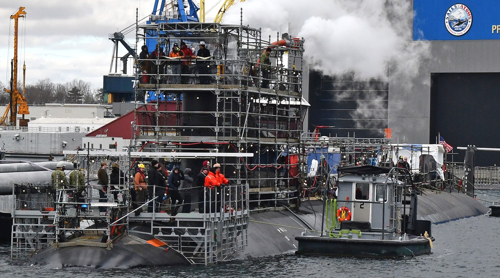 ssn-775 uss texas virginia class attack submarine undocking portsmouth naval shipyard kittery maine 2024 83