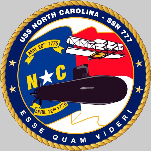 ssn-777 uss north carolina insignia crest patch badge virginia class attack submarine us navy 02x