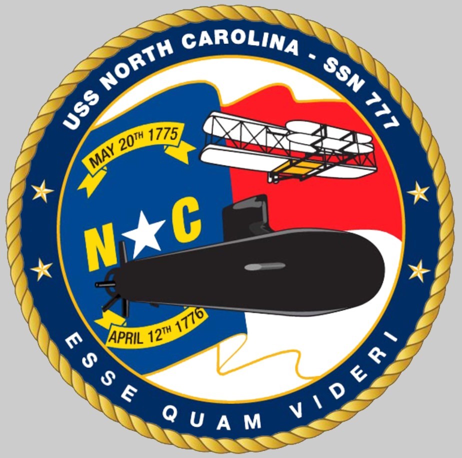 ssn-777 uss north carolina insignia crest patch badge virginia class attack submarine 03c