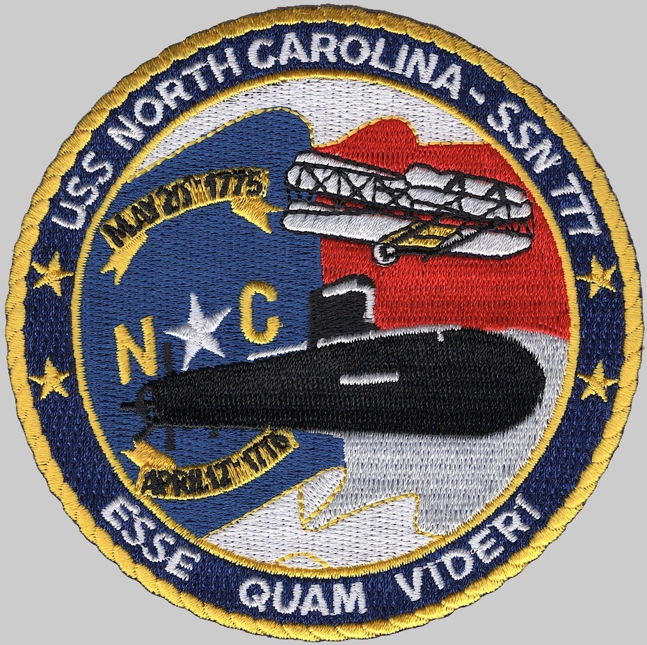 ssn-777 uss north carolina insignia crest patch badge virginia class attack submarine 02pa