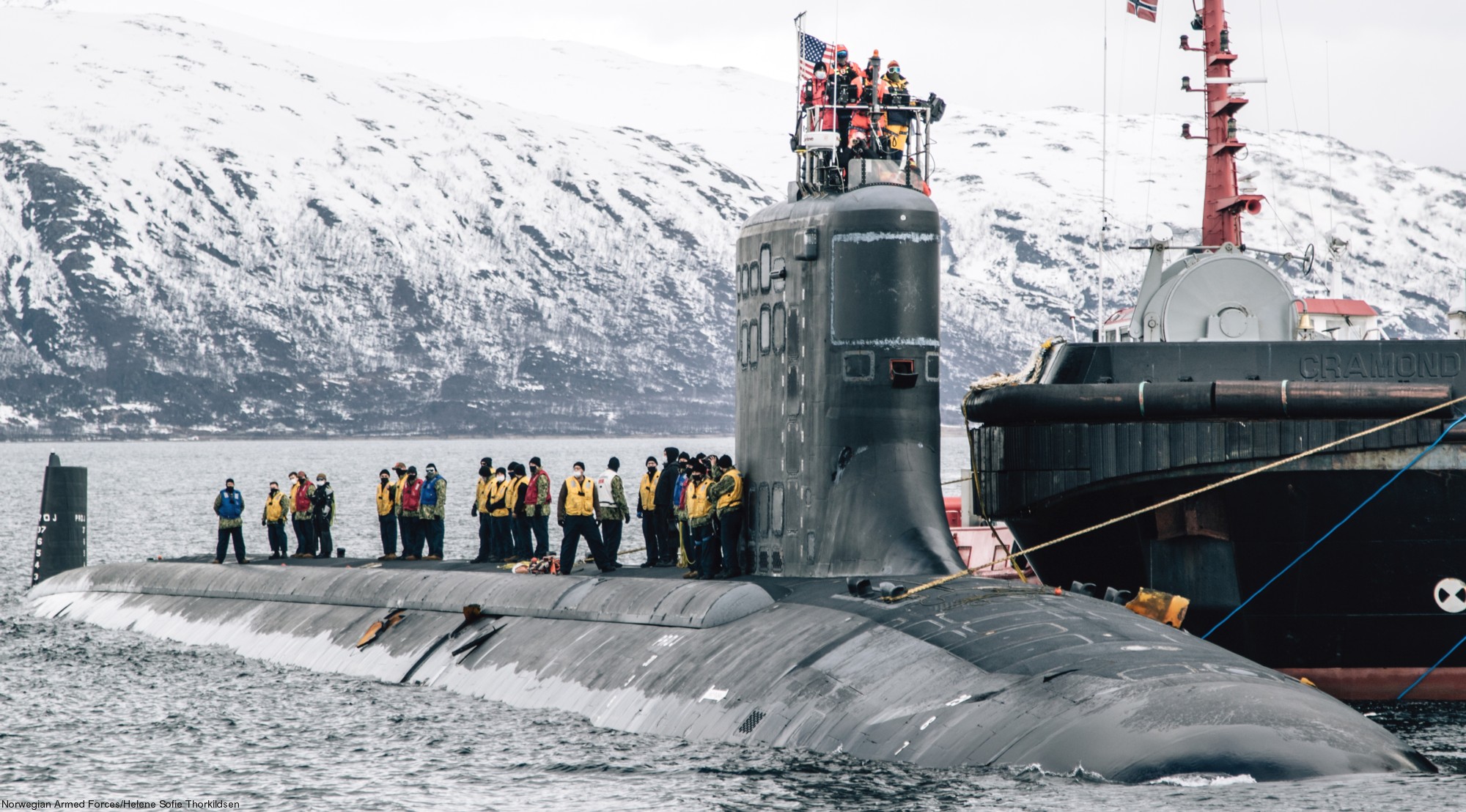 ssn-779 uss new mexico virginia class attack submarine grotsund port harbor tromso norway nato 2021 68