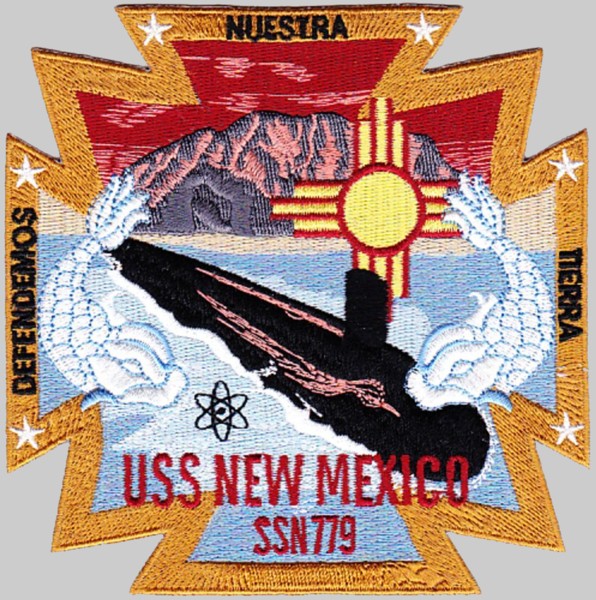 ssn-779 uss new mexico insignia crest patch badge virginia class attack submarine us navy 03p