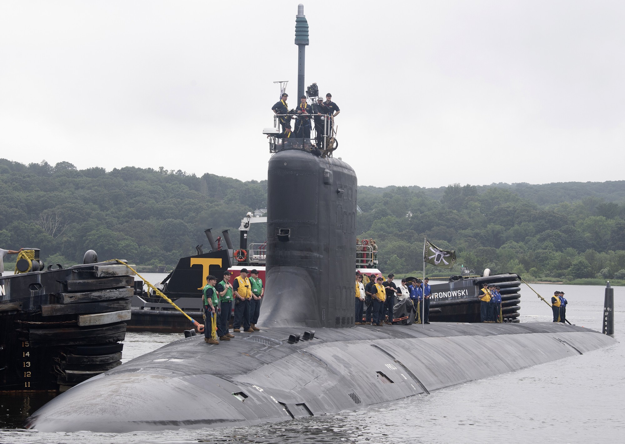 ssn-781 uss california virginia class attack submarine returning subase new london groton 2024 45