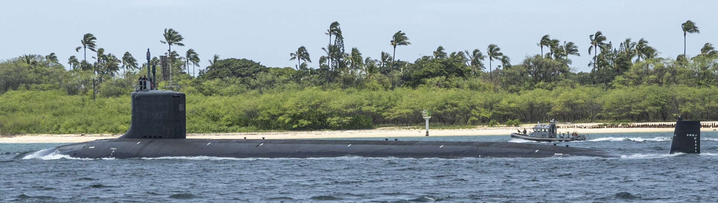 ssn-782 uss mississippi virginia class attack submarine departing pearl harbor hickam 2023 55