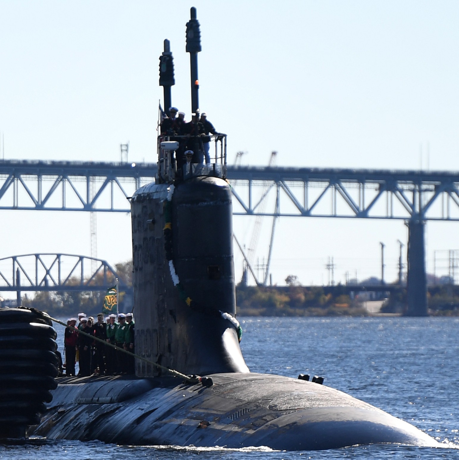 ssn-784 uss north dakota virginia class attack submarine returning new london groton 2022 43