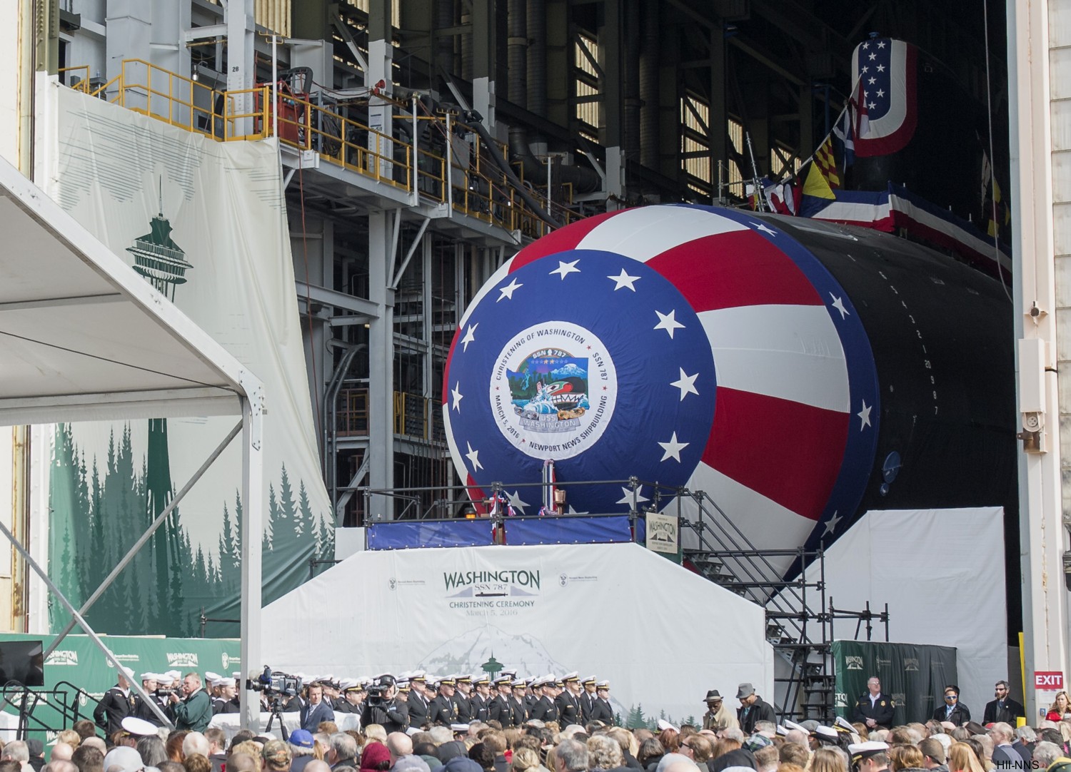 ssn-787 uss washington virginia class attack submarine us navy 18 christening ceremony