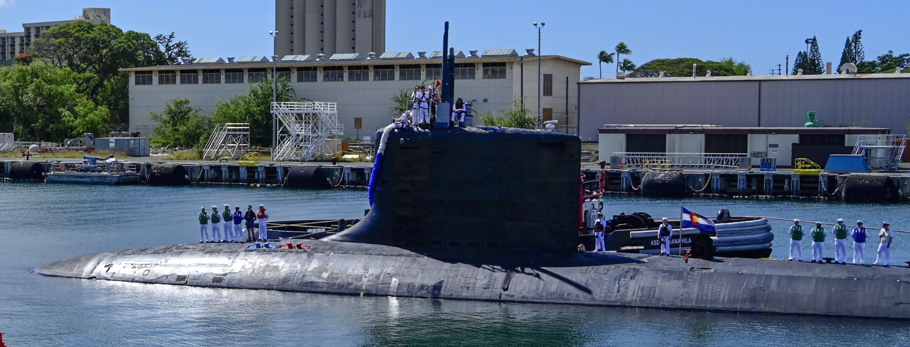 ssn-788 uss colorado virginia class attack submarine arriving joint base pearl harbor hickam hawaii 38