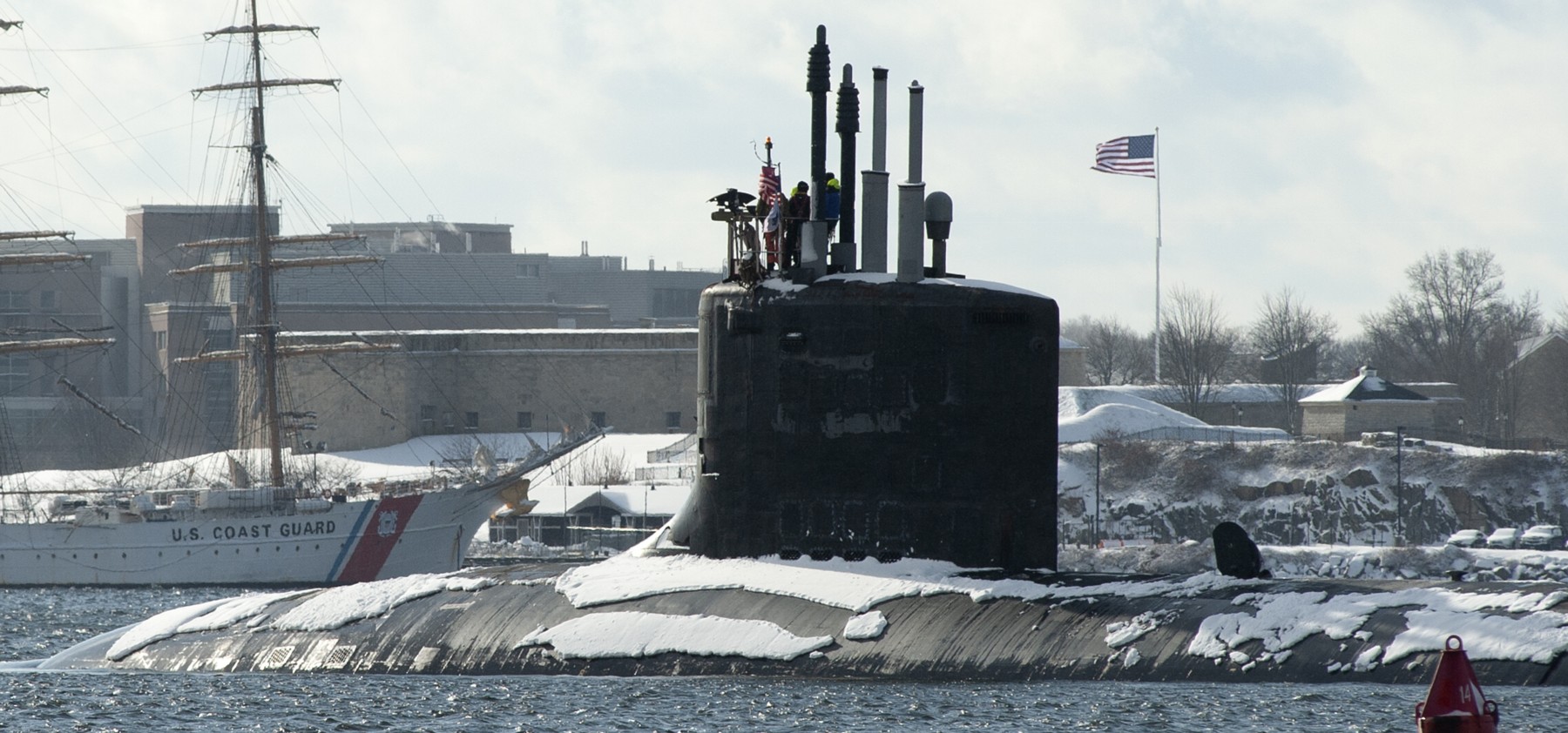 ssn-789 uss indiana virginia class attack submarine departing subase new london groton 2022 64