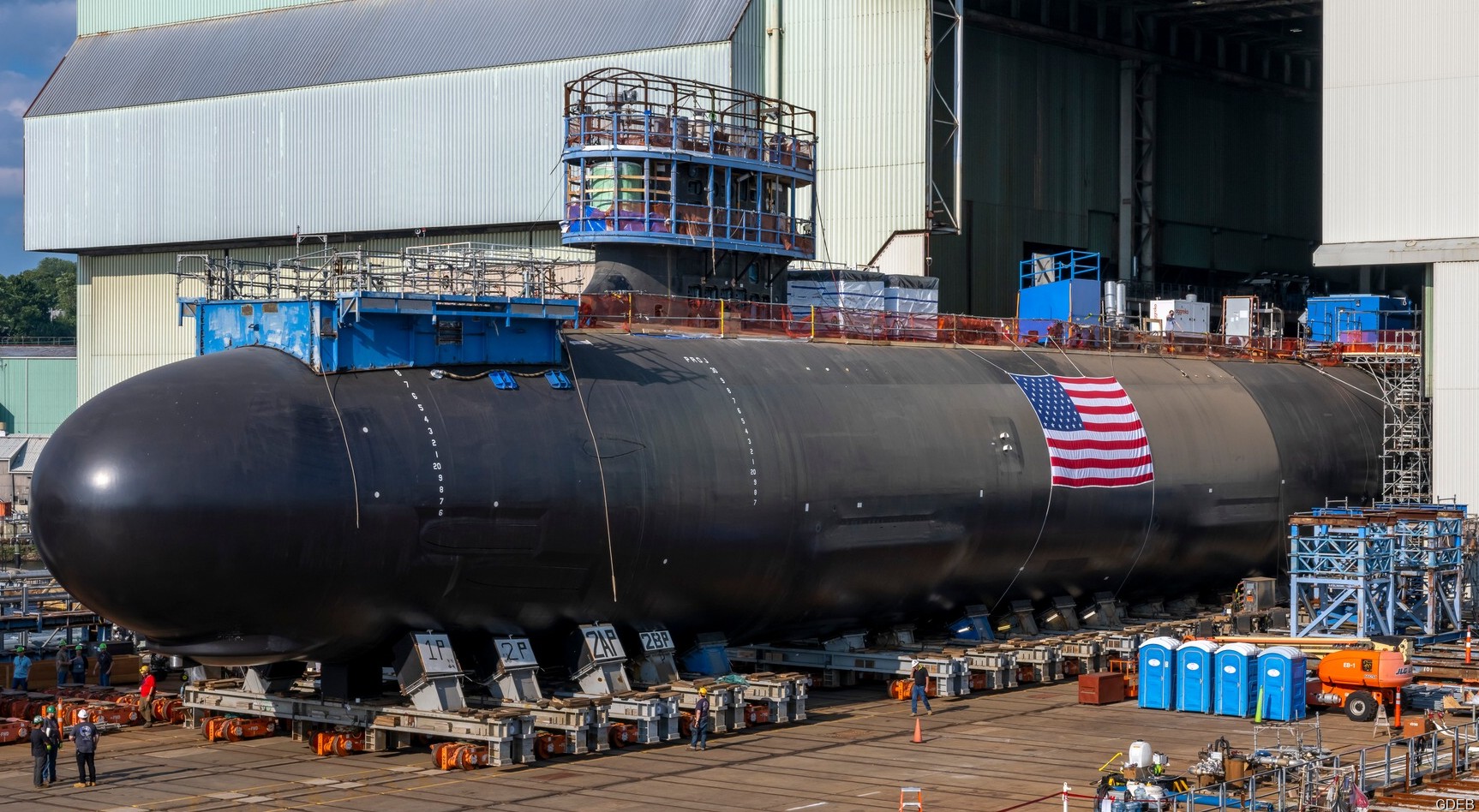 ssn-797 uss iowa virginia class attack submarine roll-out general dynamics electric boat groton 05