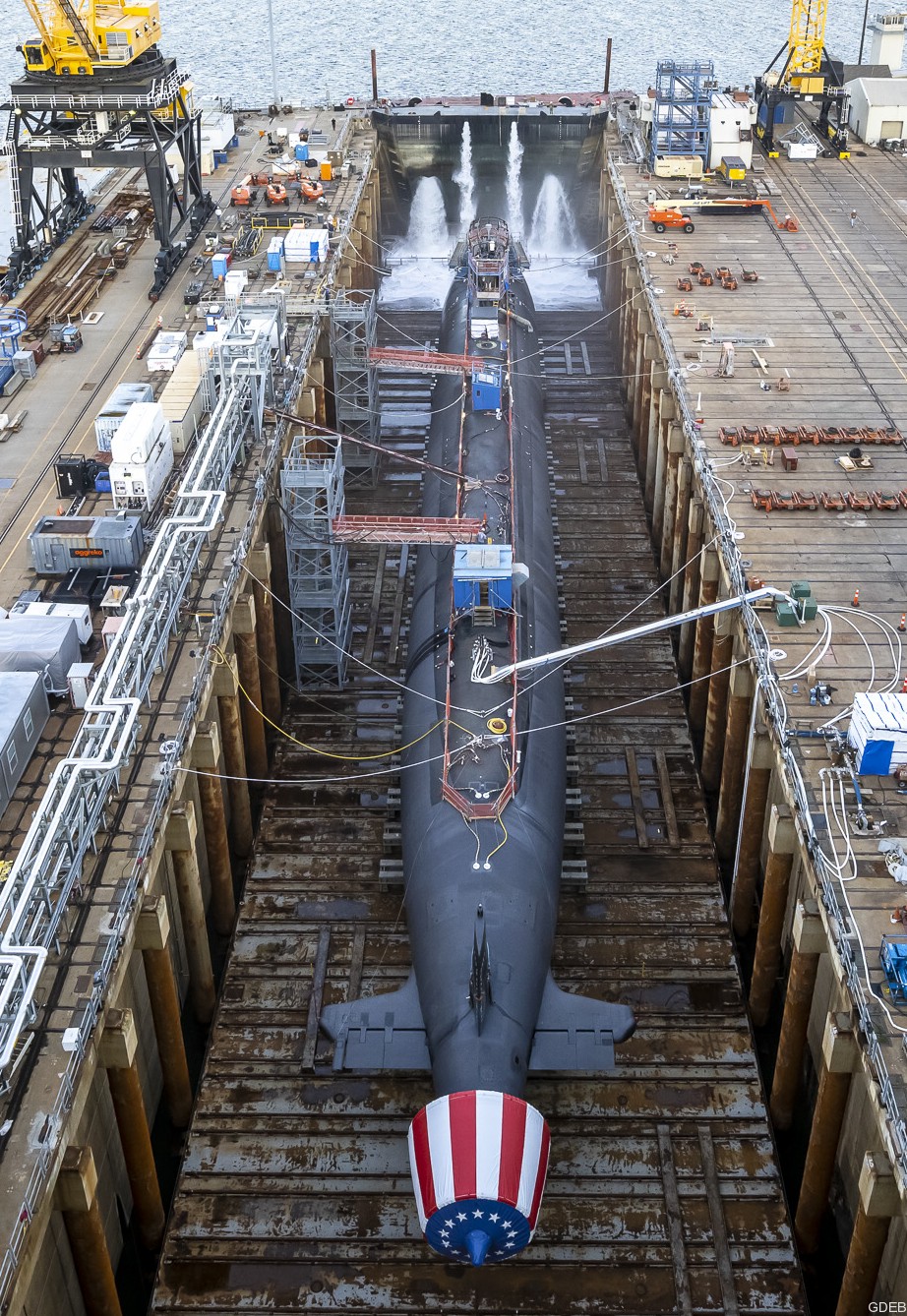 ssn-797 uss iowa virginia class attack submarine launch floatong-off groton gdeb 07