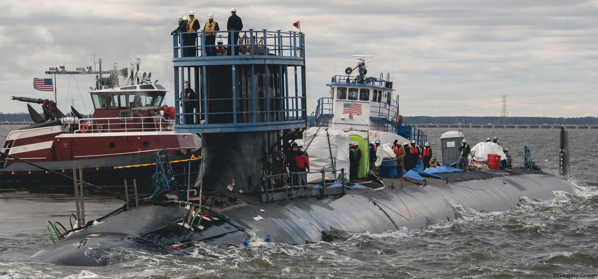 ssn-798 uss massachusetts virginia class attack submarine launching hii newport news 2024 08