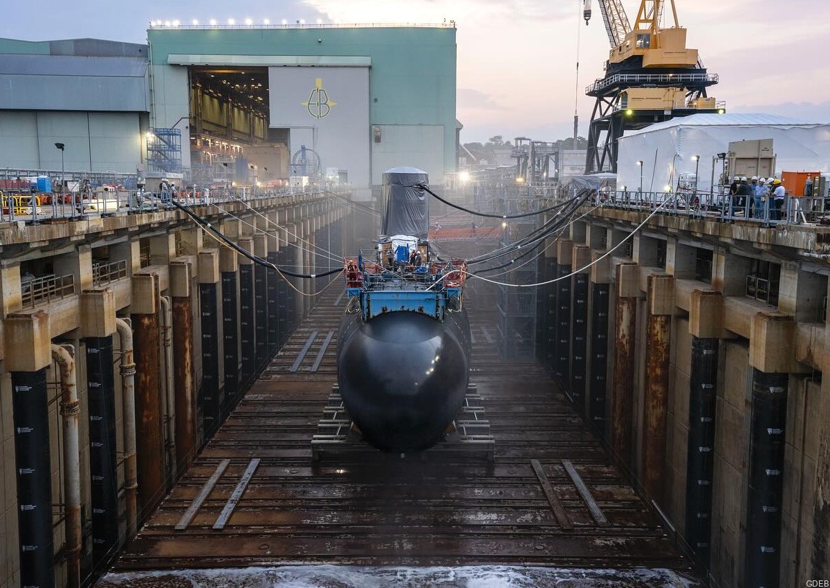 ssn-799 uss idaho virginia class attack submarine launching general dynamics electric boat groton 2024 10