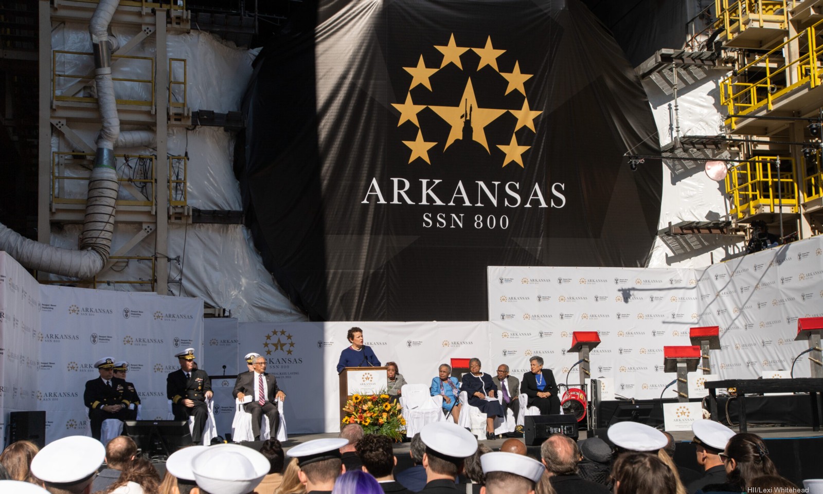 ssn-800 uss arkansas virginia class attack submarine us navy keel laying 2022 03