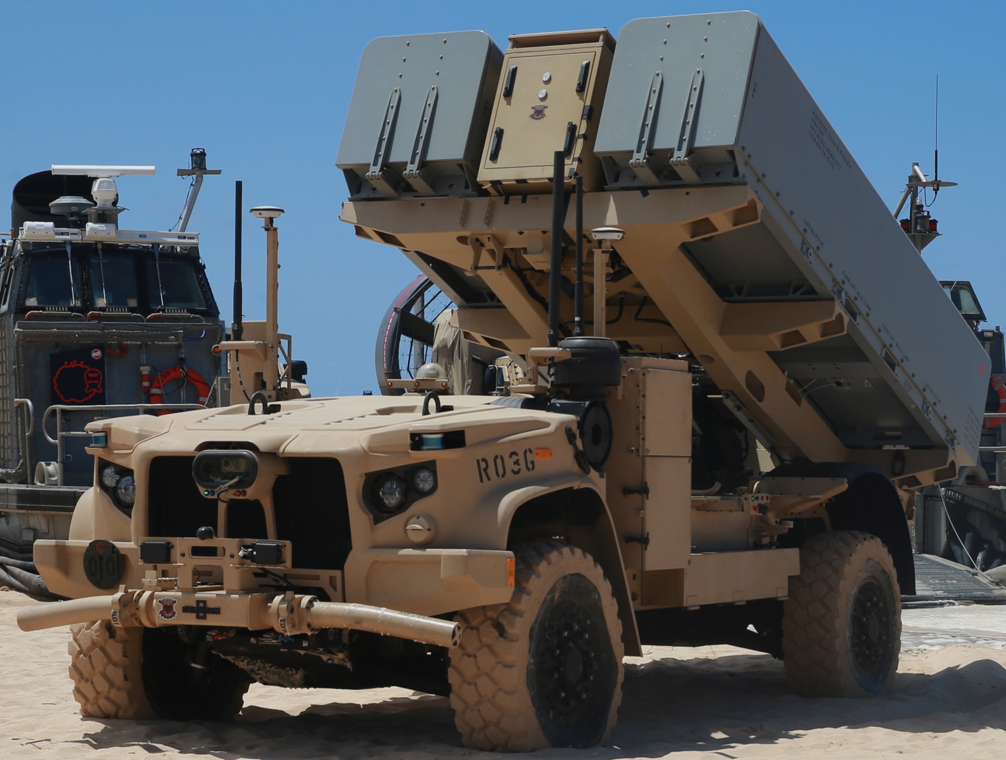 navy marine corps nmesis naval strike missile nsm coastal defence system kongsberg raytheon rogue vehicle oshkosh 10