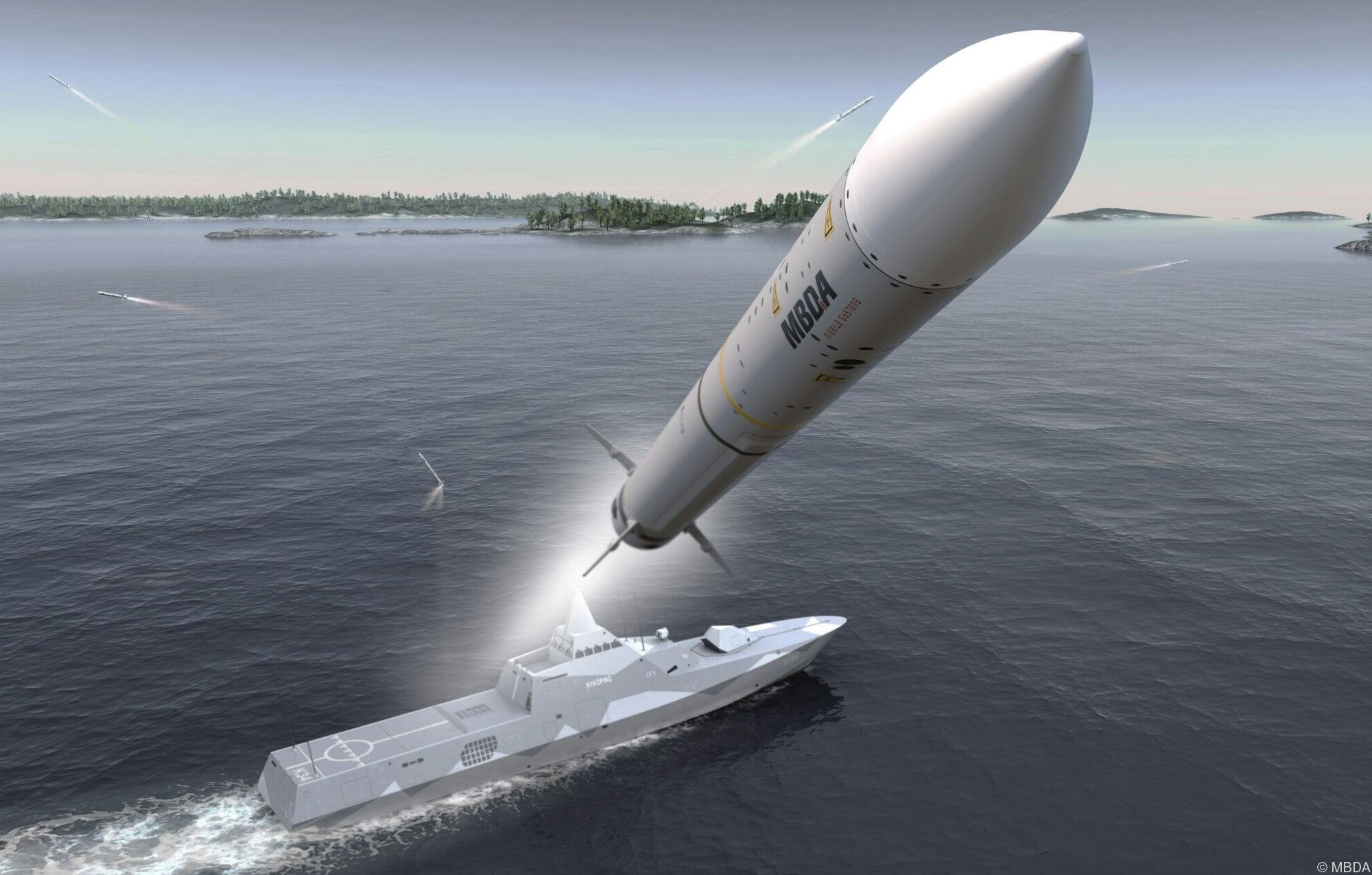 sea ceptor camm anti air defence missile system sam swedish navy visby class corvette 17